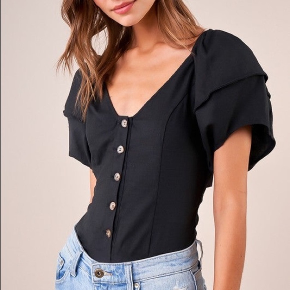 Puff sleeve bodysuit